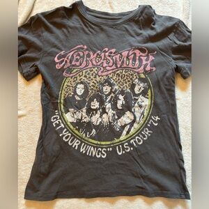 Aerosmith Women's Gray Short Sleeve Tee